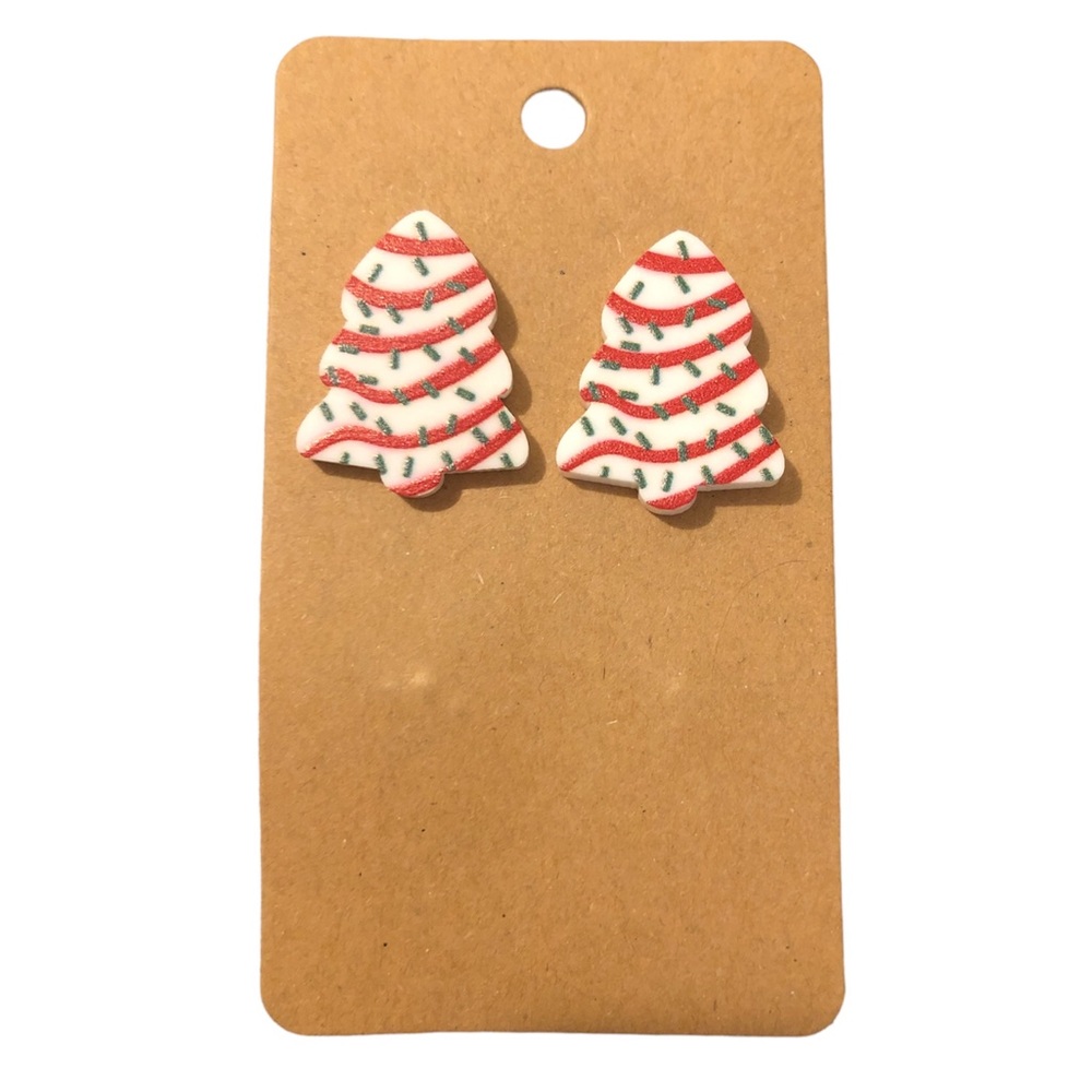 2/$15 Little Debbie Christmas Tree Cake Earrings